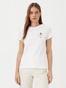 Vero Moda T-Shirt Viva 10322077 Biały Regular Fit. Białe t-shirty Vero Moda, m, bez wzorów, z bawełny, bez kołnierzyka, bez ramiączek. Za 49,99 zł.