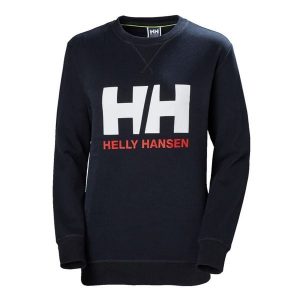 Bluza damska Helly Hansen Logo Crew. Niebieskie bluzy Helly Hansen, bez wzorów, bez kaptura. Za 325,50 zł.