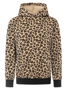Zwillingsherz Bluza "Black Leo" w kolorze beżowym rozmiar: L. Brązowe bluzy Zwillingsherz, l, bez wzorów, z kapturem. Za 195,45 zł.