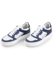 Anna Morellini Skórzane sneakersy "Iseppina" w kolorze biało-granatowym rozmiar: 38. Białe trampki Anna Morellini, bez wzorów, bez zapięcia. Za 329,42 zł.