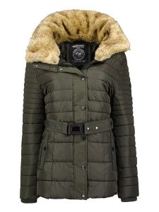 Canadian Peak Kurtka zimowa "Belle" w kolorze khaki rozmiar: XXL. Brązowe kurtki Canadian Peak, na zimę, xxl, bez wzorów, z puchu, bez kaptura. Za 233,33 zł.