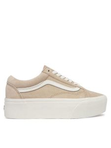 Vans Tenisówki Old Skool Platform VN0009PZ4MG1 Beżowy. Brązowe trampki Vans, bez wzorów, ze skóry, bez zapięcia. Za 449,99 zł.