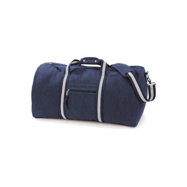 Płócienna torba podróżna Quadra Vintage. Niebieskie torby podróżne i sportowe QUADRA, bez wzorów. W wyprzedaży za 188,40 zł.