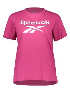Reebok Koszulka w kolorze różowym rozmiar: M. Różowe bluzki Reebok, m, bez wzorów, bez kołnierzyka, bez ramiączek. Za 70,24 zł.