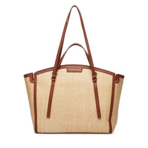 Torebka Valentino. Brązowe shopper bag Valentino, bez wzorów, bez dodatków. Za 719,99 zł.