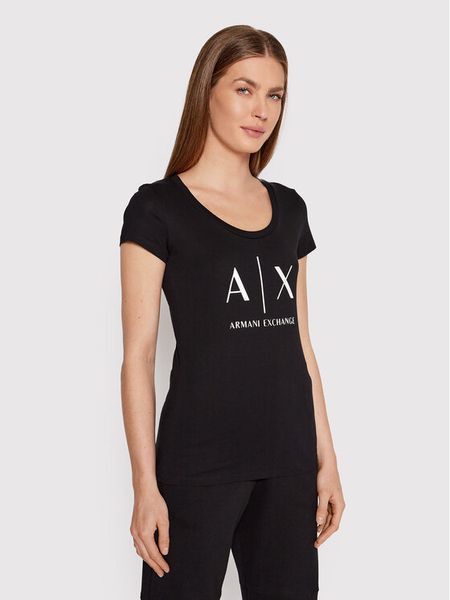 Armani Exchange T-Shirt 8NYT70 YJ16Z 1200 Czarny Regular Fit. Czarne t-shirty Armani Exchange, s, bez wzorów, z bawełny, bez kołnierzyka, bez ramiączek. Za 127,99 zł.