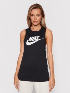 Nike Top Sportswear Futura New CW2206 Czarny Regular Fit. Czarne topy Nike, s, bez wzorów, z bawełny, bez kołnierzyka, bez ramiączek. Za 109,99 zł.