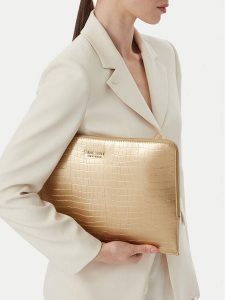 Nine West Aktówka CEO-OFFICE ELEGANCE-LDA9838 Złoty. Żółte aktówki Nine West, ze skóry. Za 99,99 zł.