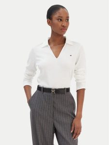 Tommy Hilfiger Bluzka Modern Cody WW0WW47850 Biały Slim Fit. Białe bluzki TOMMY HILFIGER, xxl, bez wzorów, z bawełny, bez kołnierzyka, bez ramiączek. Za 349,99 zł.