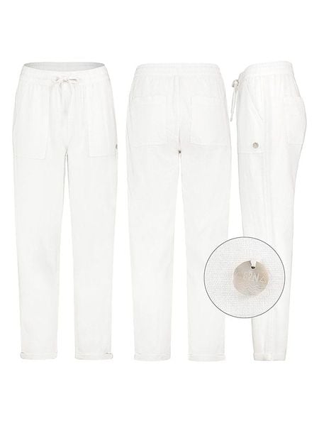 Eight2Nine Spodnie w kolorze białym rozmiar: S. Białe spodnie z wysokim stanem Eight2Nine, bez wzorów, z materiału, z podwyższonym stanem. Za 104,64 zł.