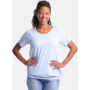 Bluzka w kolorze jasnoniebieskim do karmienia. Bluzki marki Cool Mama. W wyprzedaży za 92,95 zł.