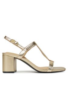 Tommy Hilfiger Sandały Leather Block Heel Sandal Metal FW0FW08590 Złoty. Żółte sandały TOMMY HILFIGER, bez wzorów, ze skóry, bez obcasa, na słupku, bez zapięcia. W wyprzedaży za 419,99 zł.