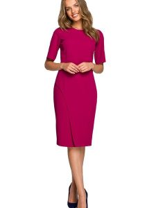Stylove Sukienka w kolorze różowym rozmiar: L. Różowe sukienki Stylove, na co dzień, l, bez wzorów, bez kołnierzyka, bez ramiączek, midi, proste. Za 180,06 zł.