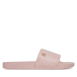Klapki Tommy Hilfiger. Czerwone klapki TOMMY HILFIGER, bez wzorów, bez obcasa. Za 139,99 zł.