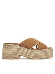 Pollini Espadryle SA28278I0MTF0122 Beżowy. Brązowe espadryle Pollini, bez wzorów, ze skóry, bez obcasa. Za 849,99 zł.