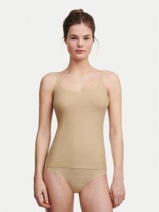 Chantelle Top Soft Stretch C10620 Beżowy Slim Fit. Brązowe topy Chantelle, l, bez wzorów, z syntetyku, bez kołnierzyka, bez ramiączek. Za 139,99 zł.