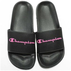 Klapki damskie Champion Slide Daytona. Czarne klapki Champion, bez wzorów, bez obcasa. Za 109,00 zł.