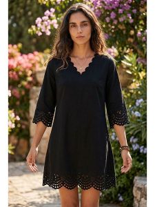SOULSHAE Sukienka w kolorze czarnym rozmiar: XXL/3XL. Czarne sukienki SOULSHAE, na co dzień, xl, bez wzorów, bez kołnierzyka, bez ramiączek, mini, proste. Za 124,45 zł.