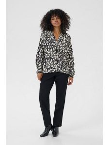 Kaffe Bluzka w kolorze czarno-białym rozmiar: 42. Czarne bluzki Kaffe, s, bez wzorów, z wiskozy, klasyczne, bez kołnierzyka, bez ramiączek. Za 173,99 zł.