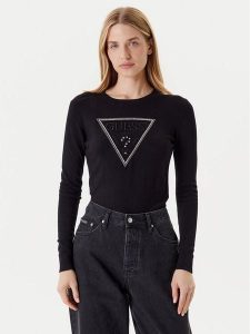 Guess Sweter W5YR23 Z2NQ2 Czarny Regular Fit. Czarne swetry klasyczne Guess, xs, z wiskozy, bez kołnierzyka. Za 299,99 zł.