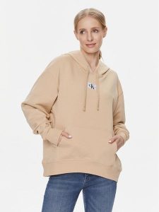 Calvin Klein Jeans Bluza J20J222539 Beżowy Oversize. Brązowe bluzy Calvin Klein Jeans, s, bez wzorów, z bawełny, bez kaptura. Za 249,99 zł.