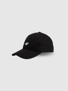 4F Czapka z daszkiem strapback uniseks - czarna L/XL (60cm). Czarne czapki 4f, bez wzorów, z bawełny, klasyczne. Za 49,99 zł.