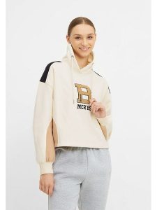 Bench Bluza "Motala" w kolorze kremowym rozmiar: 36. Brązowe bluzy Bench, bez wzorów, z kapturem. Za 96,60 zł.