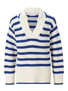 Rich & Royal Sweter w kolorze kremowo-niebieskim rozmiar: S. Brązowe swetry oversize Rich & Royal, s, bez wzorów, z wełny, bez ramiączek. Za 144,92 zł.