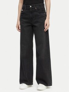 Calvin Klein Jeans Jeansy LV047E700G Czarny Wide Leg. Czarne jeansy Calvin Klein Jeans, bez wzorów, z bawełny. Za 529,99 zł.