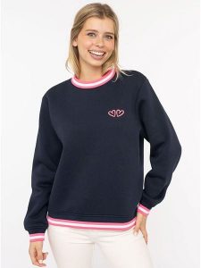 Zwillingsherz Bluza "ZH Classic" w kolorze granatowym rozmiar: S/M. Niebieskie bluzy Zwillingsherz, m, bez wzorów, bez kaptura. Za 202,50 zł.