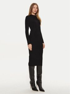 Marciano Guess Sukienka dzianinowa 4BGK45 5036Z Czarny Slim Fit. Czarne kombinezony Marciano Guess, z aplikacjami, z dzianiny, bez kołnierzyka, bez ramiączek. Za 459,99 zł.