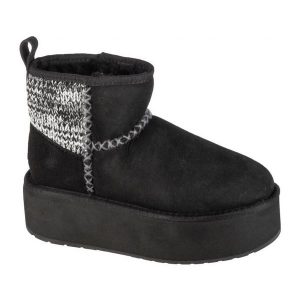 Buty Emu Australia Stinger Knit Flatform W13143-BLAK czarne. Czarne buty zimowe z gumy, bez obcasa, bez zapięcia. Za 797,63 zł.