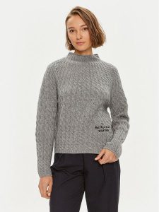 Tommy Hilfiger Sweter WW0WW42144 Szary Relaxed Fit. Szare swetry klasyczne TOMMY HILFIGER, xl, z wełny, bez kołnierzyka. Za 499,99 zł.