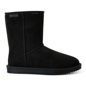 Buty damskie Risely wodoodporne. Czarne buty trekkingowe Regatta, bez zapięcia. W wyprzedaży za 139,99 zł.