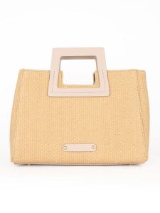 Maison héritage PARIS Skórzana torebka "Jini Paille" w kolorze beżowym - 35 x 25 x 15 cm rozmiar: onesize. Brązowe torebki klasyczne Maison héritage PARIS, bez wzorów, z materiału, przez ramię, bez dodatków. Za 404,99 zł.