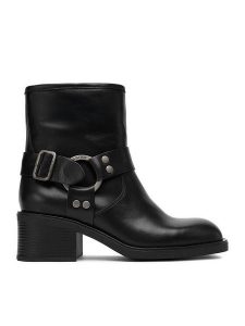 G-Star Raw Botki EO-EYLUL-4769 Czarny. Czarne botki G-Star Raw, bez wzorów, ze skóry, bez obcasa, na słupku, bez zapięcia. Za 449,99 zł.