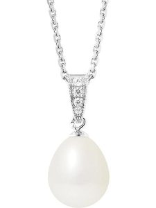 Pearline Srebrny naszyjnik z perłą - dł. 42 cm rozmiar: onesize. Białe naszyjniki Pearline, z cyrkonią, srebrne. Za 217,99 zł.