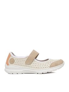 Rieker Półbuty CEO-L32B5-81 Écru. Półbuty Rieker, bez wzorów, ze skóry, bez obcasa, na płaskiej podeszwie, bez zapięcia. Za 319,99 zł.
