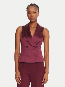 Rinascimento Kamizelka garniturowa CFC0124958003 Bordowy Slim Fit. Czerwone kamizelki Rinascimento, l, bez wzorów, z syntetyku, bez kołnierzyka, bez ramiączek, bez kaptura. Za 329,99 zł.