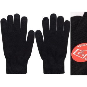 Cienkie rękawiczki Touch Screen Martes Safby. Czarne rękawiczki MARTES, na jesień, bez wzorów, z dzianiny. Za 19,99 zł.