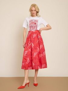 BGN Spódnica w kolorze czerwonym rozmiar: 38. Czerwone spódnice BGN, na imprezę, bez wzorów, midi. Za 121,99 zł.