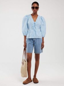 BIG STAR Bluzka w kolorze błękitnym rozmiar: M. Niebieskie bluzki Big Star, m, bez wzorów, z bawełny, retro, bez kołnierzyka, bez ramiączek. Za 114,99 zł.