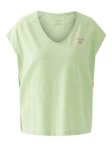 Oui Koszulka w kolorze zielono-białym rozmiar: 44. Zielone bluzki Oui, bez wzorów, z bawełny, bez kołnierzyka, bez ramiączek. Za 130,99 zł.