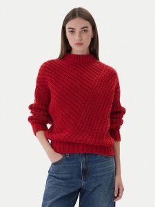 Mustang Sweter Erin 1017072 Czerwony Relaxed Fit. Czerwone swetry klasyczne Mustang, l, z syntetyku, bez kołnierzyka. Za 349,99 zł.
