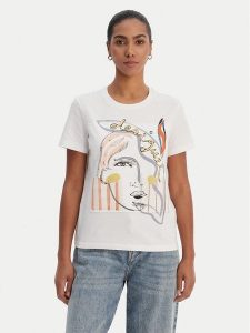 Desigual T-Shirt 26SWTK51 Biały Regular Fit. Białe t-shirty Desigual, xl, bez wzorów, z bawełny, bez kołnierzyka, bez ramiączek. Za 269,99 zł.