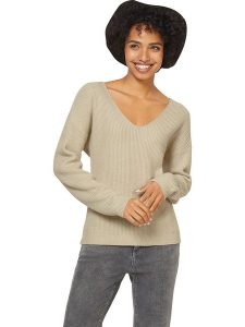 Heine Sweter w kolorze beżowym rozmiar: 40. Brązowe swetry oversize Heine, bez wzorów, z kaszmiru, bez ramiączek. Za 83,42 zł.