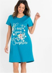 Bawełniana, krótka koszula nocna (2 szt.). Szare koszule nocne bonprix, bez wzorów, z bawełny, bez ramiączek. Za 114,99 zł.