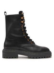 TWINSET Trapery 242TCP072 Czarny. Czarne buty zimowe Twinset, ze skóry, bez obcasa, bez zapięcia. Za 989,99 zł.