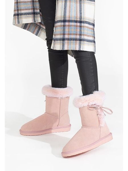Gooce Skórzane kozaki zimowe "Alissa" w kolorze jasnoróżowym rozmiar: 40. Różowe kozaki Gooce, na zimę, bez wzorów, ze skóry, bez obcasa, bez zapięcia. Za 191,88 zł.