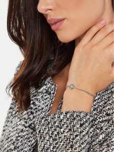 Guess Bransoletka JUBB04 594JW Srebrny. Szare bransoletki Guess, metalowe. Za 160,00 zł.